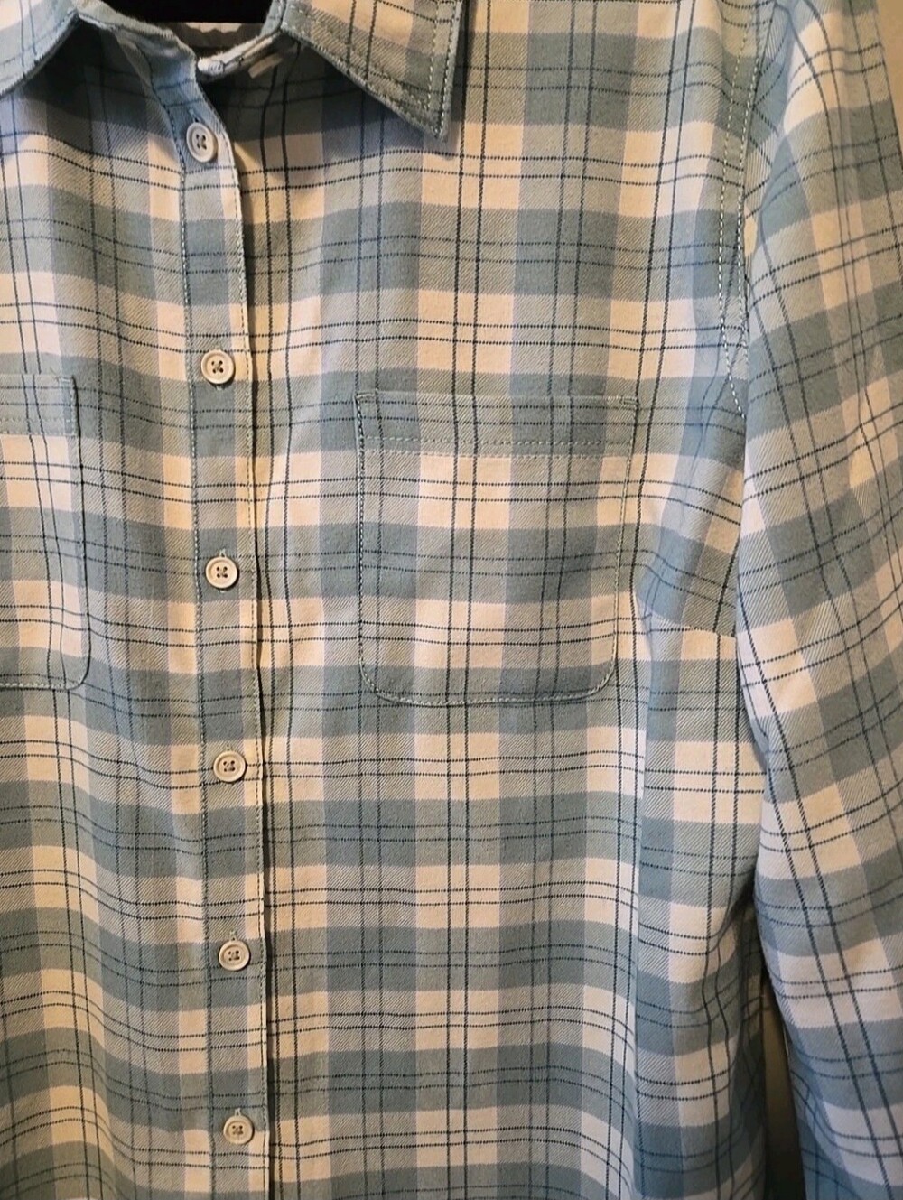 Ridgecut Toughwear Women's Button Up Flannel Shirt Green Plaid W/Pockets  XL - Picture 3 of 7